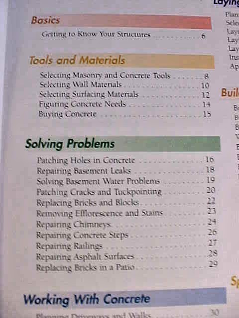 Better Homes and Gardens Step-by-Step Masonry and Concrete Paperback 112 Pages