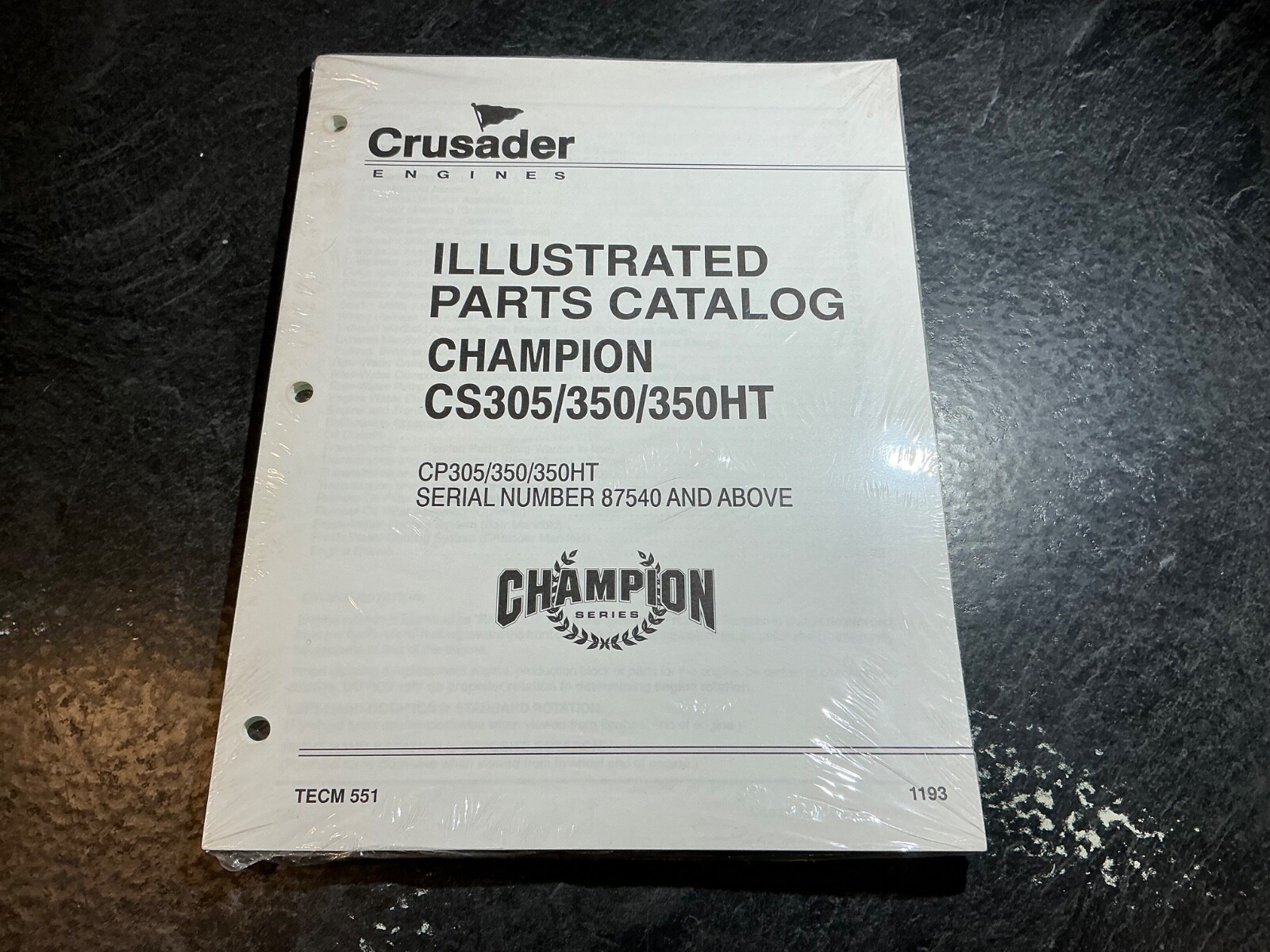 Crusader Marine Engines CS305/350/350HT Champion Parts Catalog 5.0L/ 5.7L GM V8