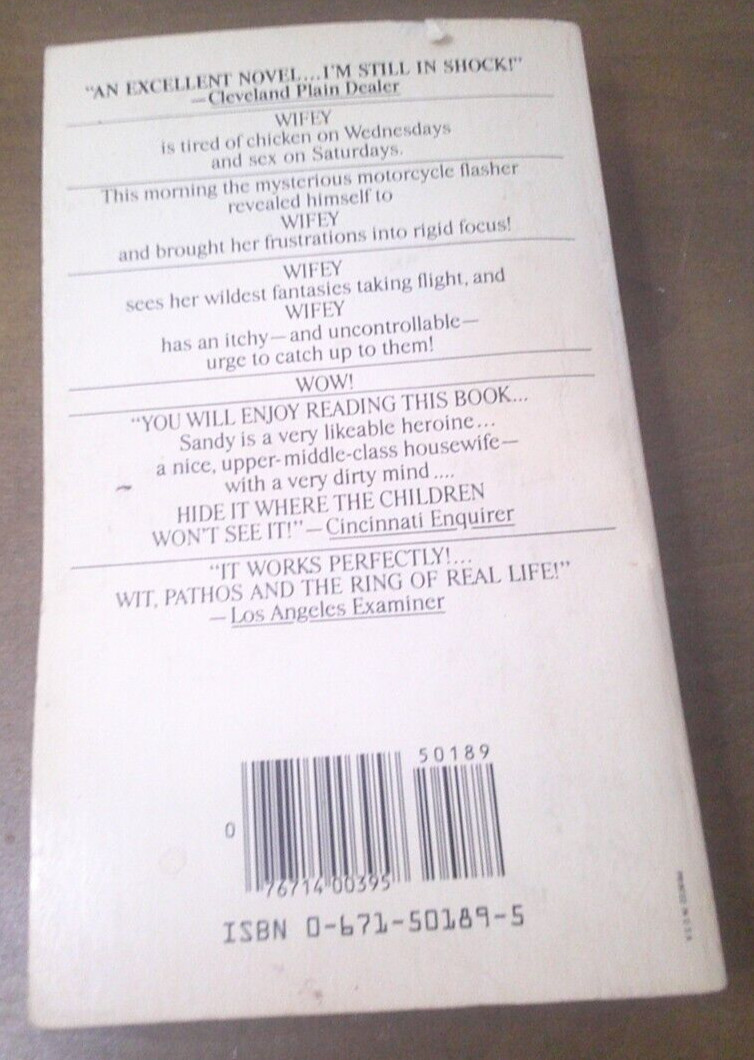 Vintage! The Wifey! An Adult Novel by Judy Blume! Paperback Book! 1979 276 Pages