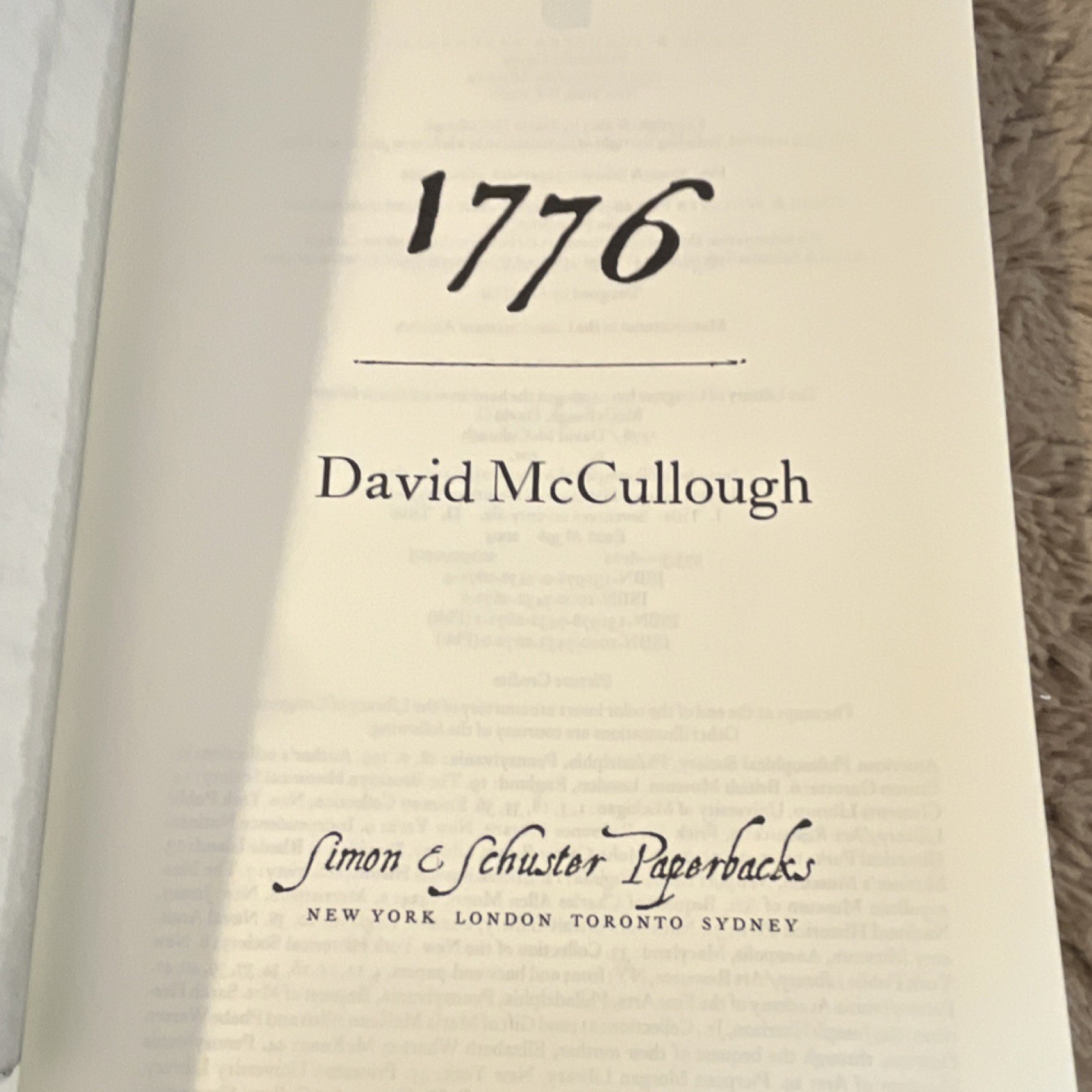 David McCullough 1776, Simon & Schuster, Paperback 2005, History, Illustrated