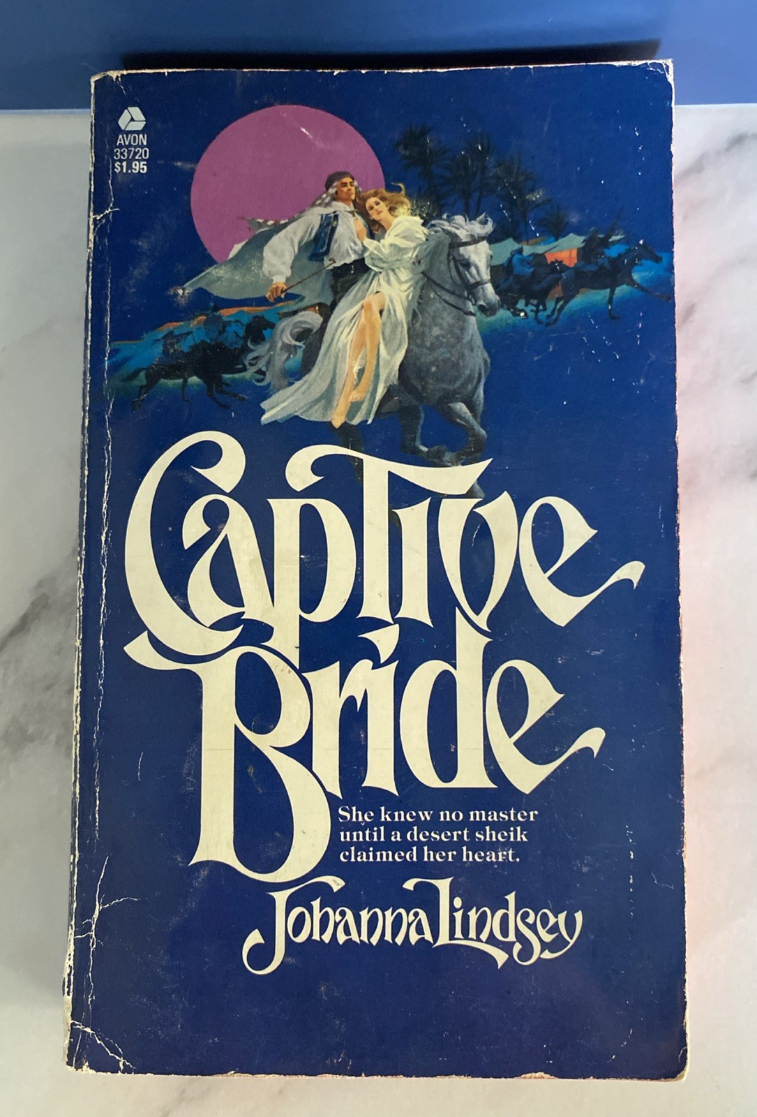 Captive Bride 1977 Johanna Lindsey Vintage Blue Cover First Avon Printing