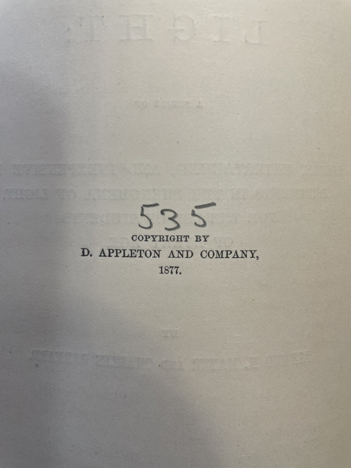 Light Mayer and Barnard D. Appleton and Company 1878 First Edition? Education
