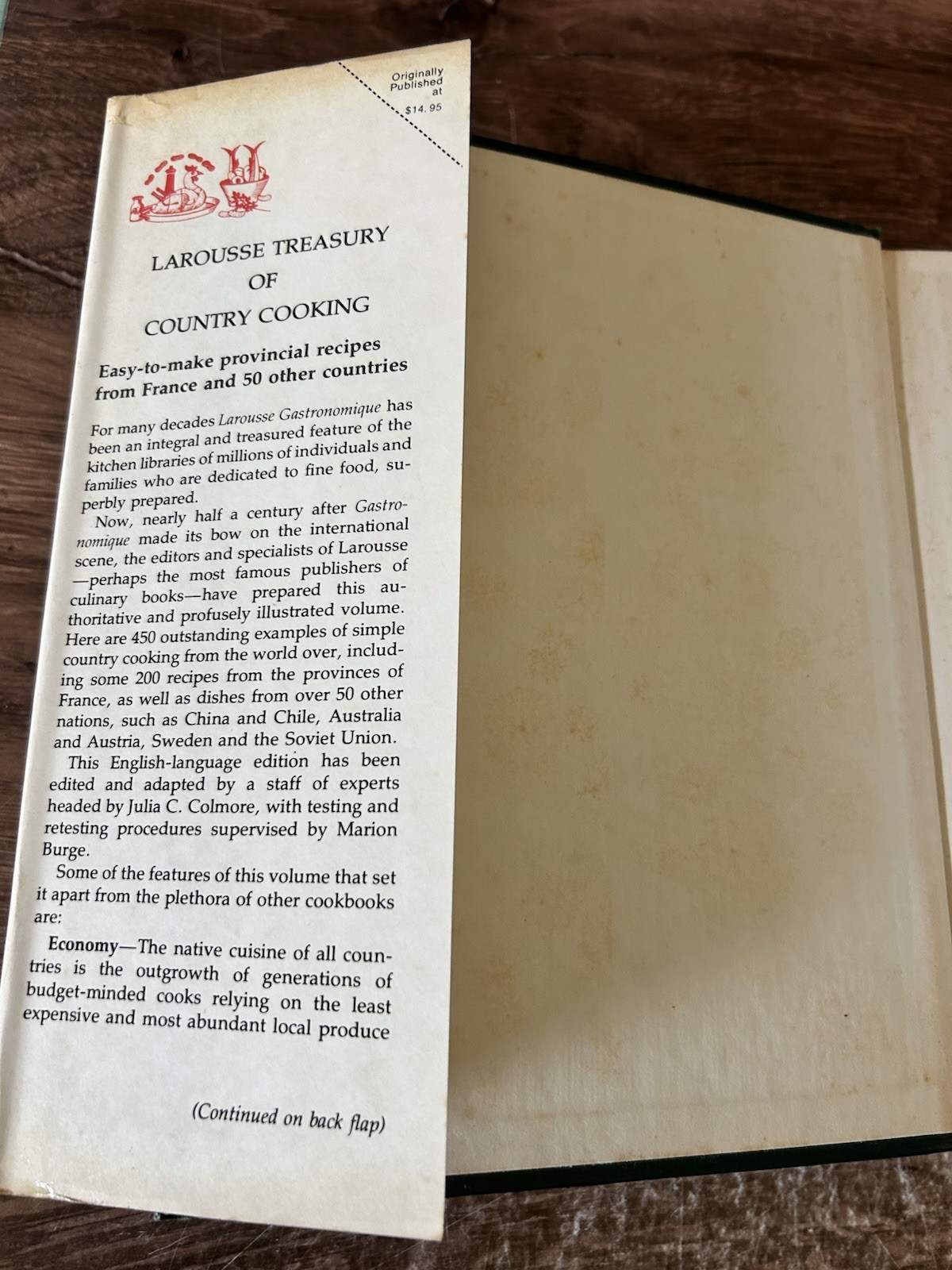 The Larousse Treasury of Country Cooking. 1975, 512 pages