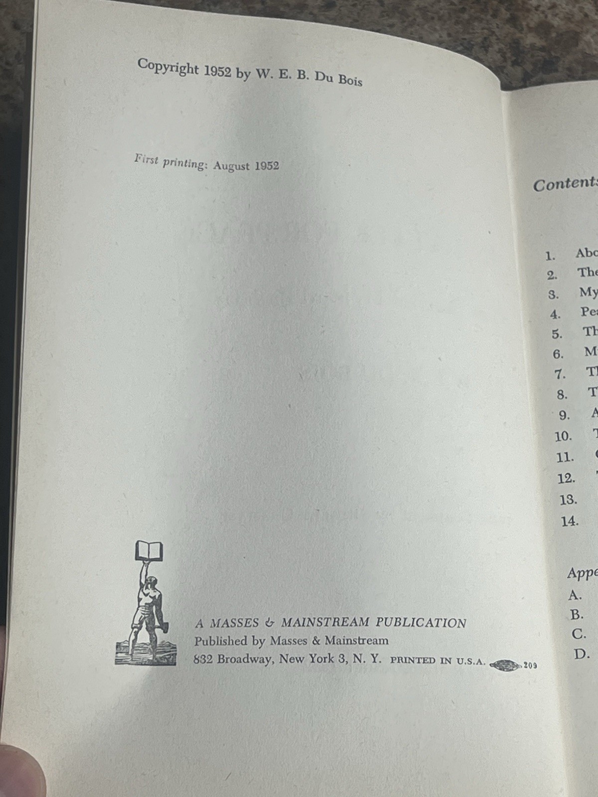 In Battle for Peace by W. E. B. Du Bois – RARE FIRST EDITION First Print HC