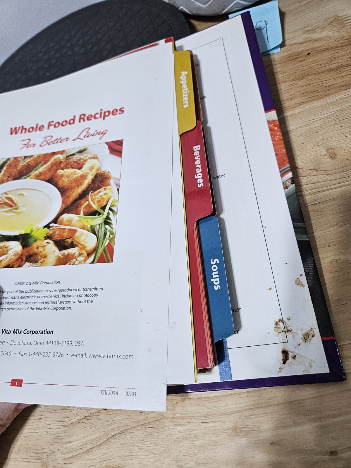 VITA-MIX Whole Food Recipes For Better Living Cookbook 3 Ring Binder 2003