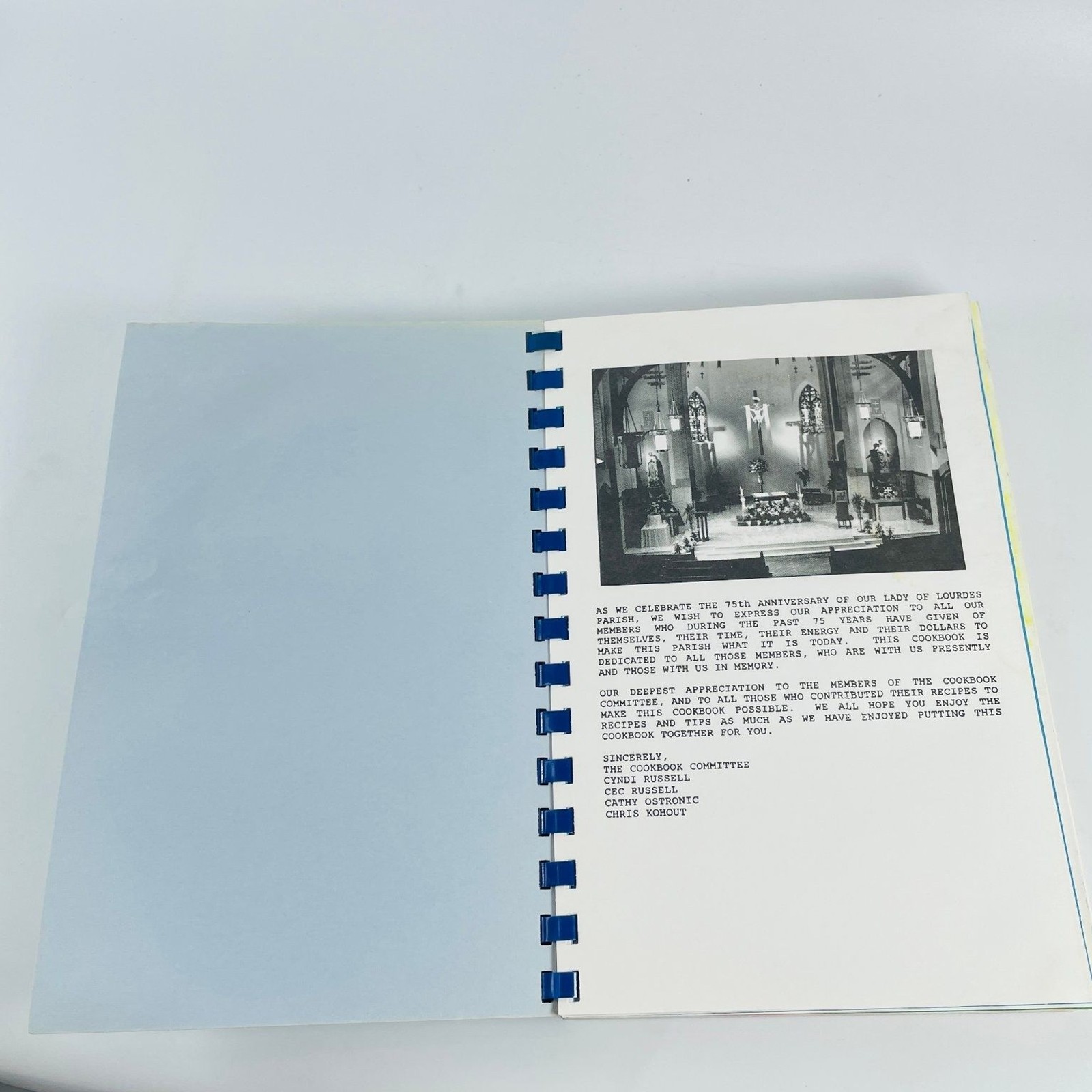 Our Lady of Lourdes Church 75th Anniversary Cookbook Omaha NE 1993 Spiral Bound