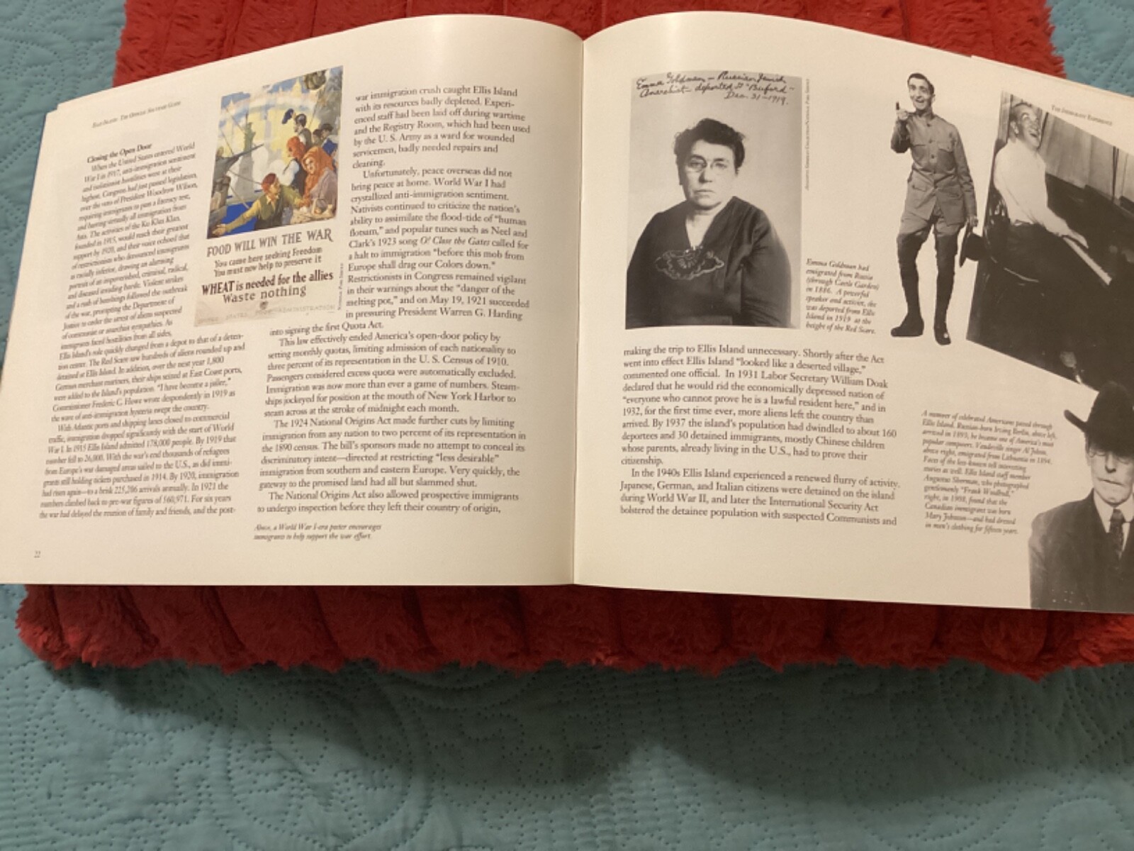 ELLIS ISLAND, OFFICIAL SOUVENIR GUIDE, 40 PAGES by B. COLIN HAMBLIN/FREE P & H