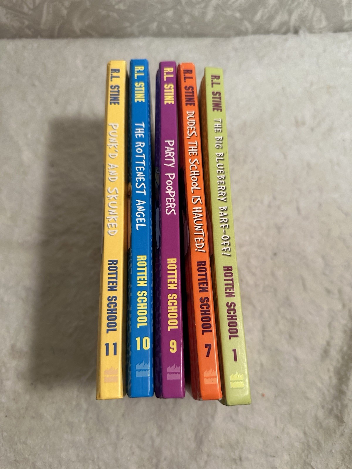 Rotten School Lot Of 5 Hardcovers by R. L. Stine Goosebumps Books 1,7,9,10 & 11