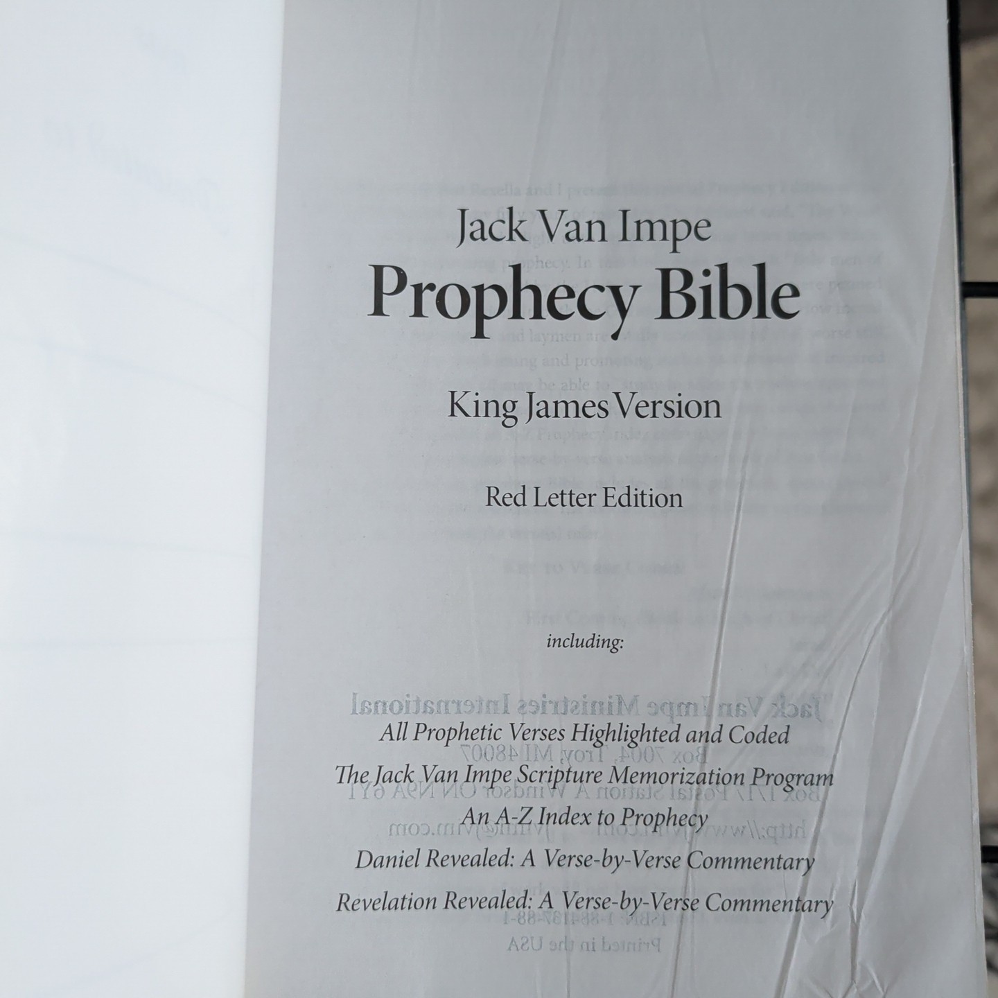The Jack Van Impe Prophecy Bible-KJV Red Letter Special Limited Edition
