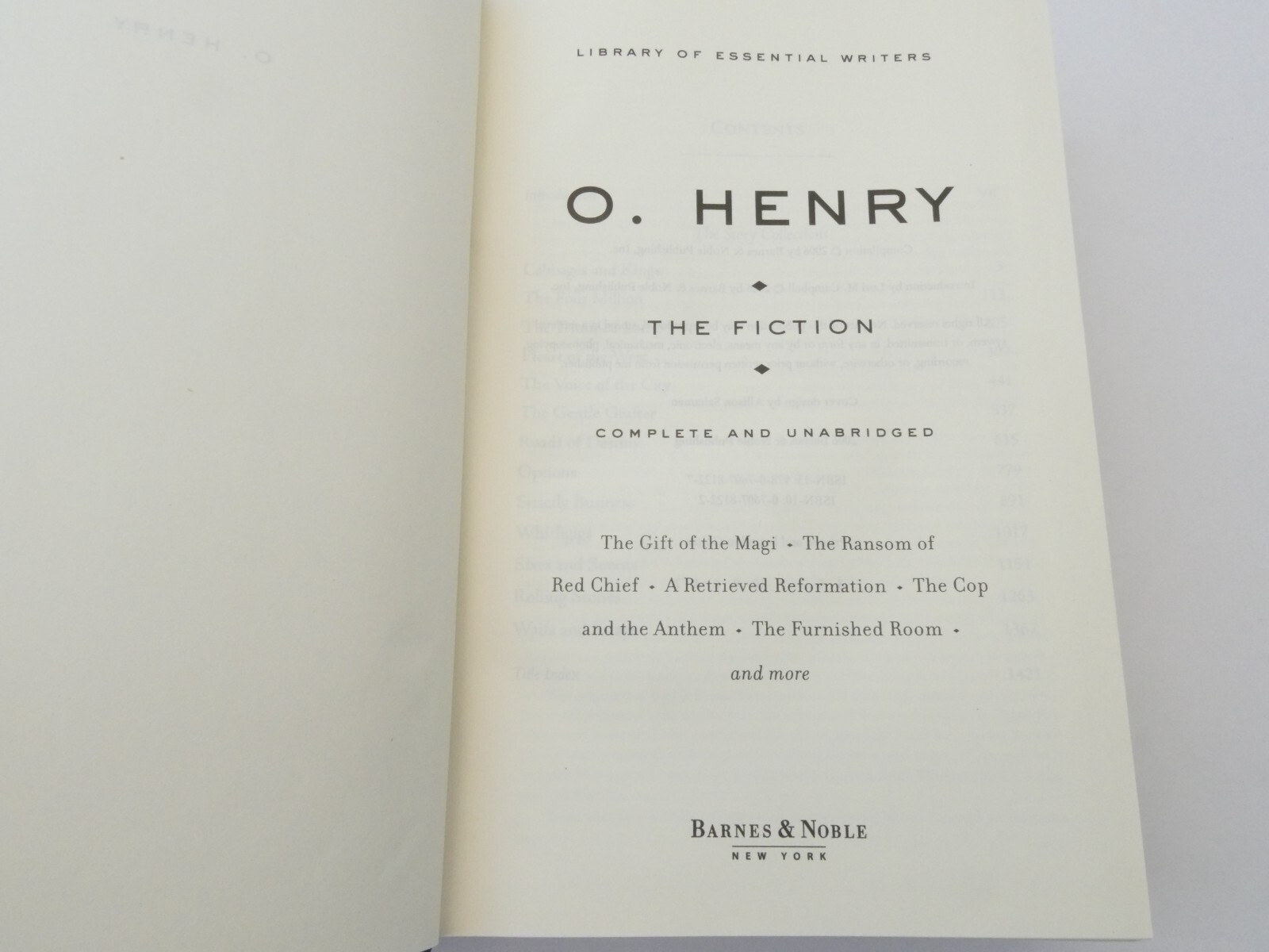 2006 O. Henry Complete and Unabridged The Fiction Hardcover Book