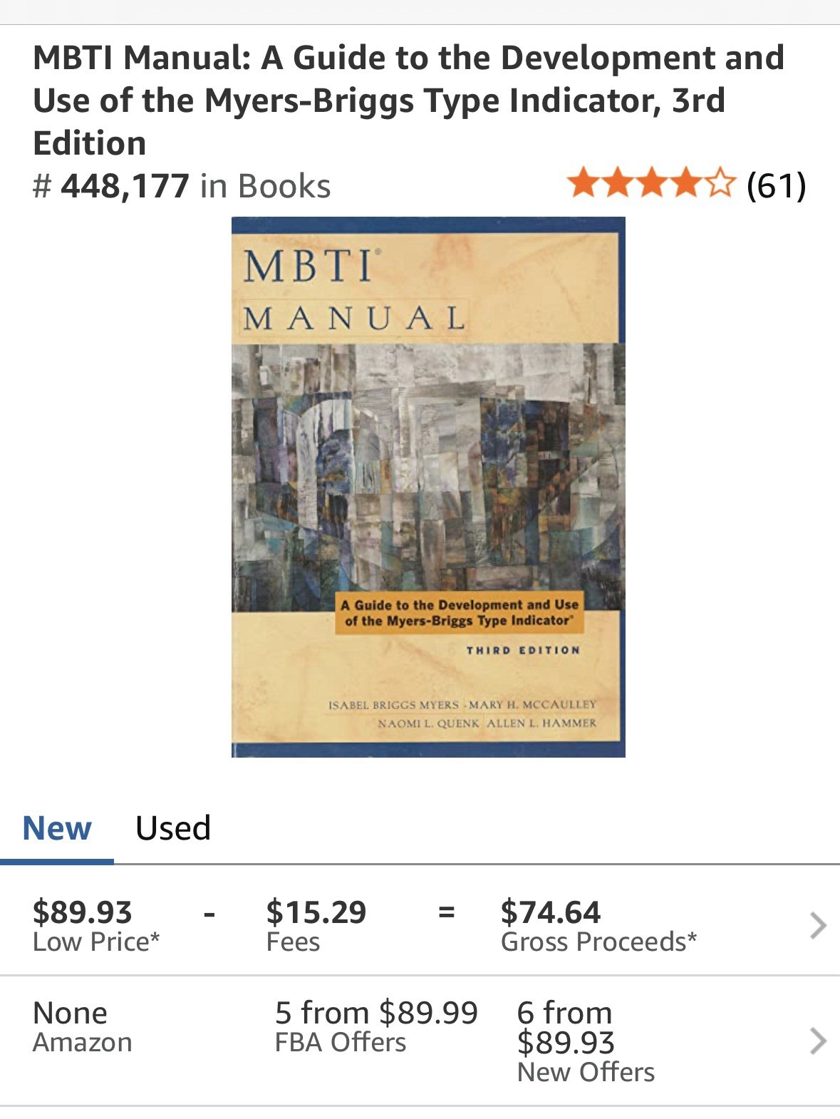 MBTI Manual: A Guide to the Development and Use of the Myers-third Edition .