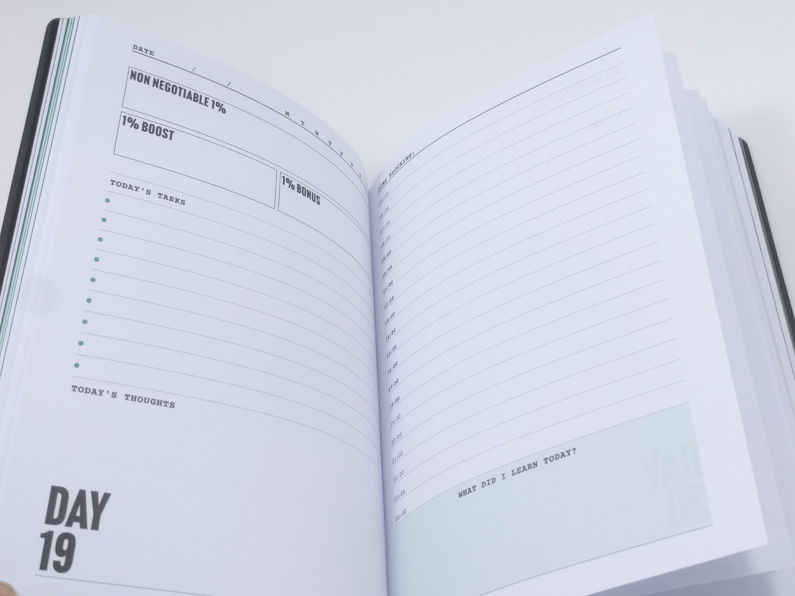 The 1% Diary Black Soft Cover Faux Leather (Undated)