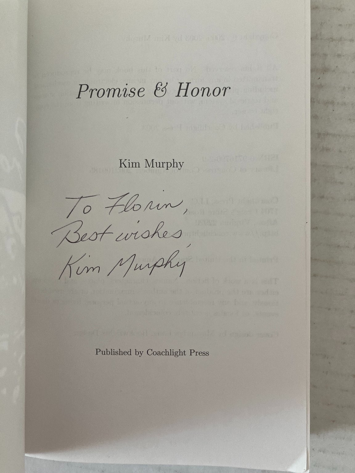 Promise & Honor & Glory Kim Murphy 2003 2004 Signed Set Civil War Novels PB