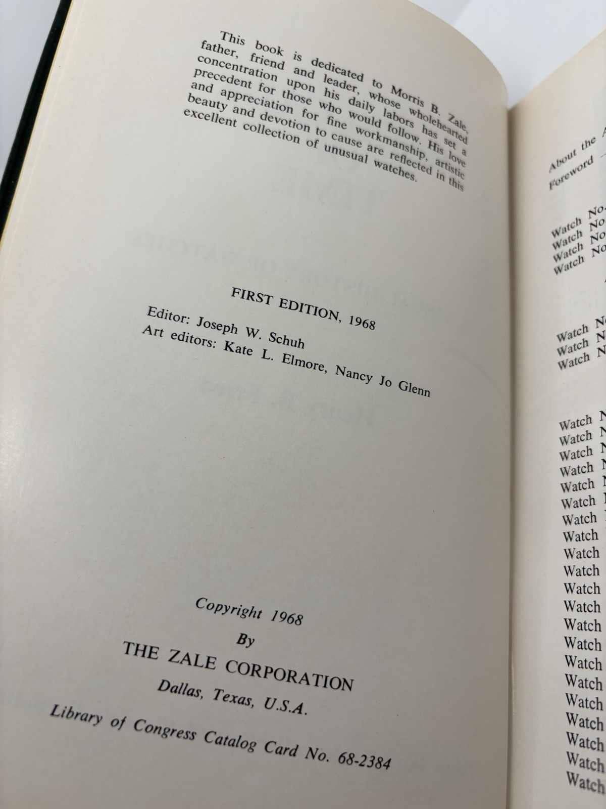 Cavalcade Of Time – A Visual History Of Watches | Fried | 1968 • Hardcover