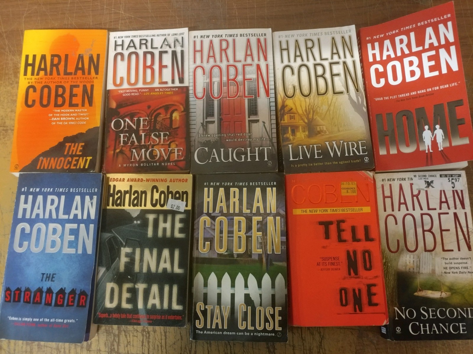 Lot of 10 HARLAN COBEN Mystery MYRON Wilde Windsor BOLITAR Paperback RANDOM MIX