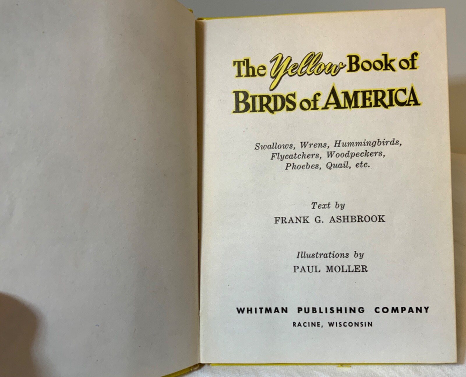 VTG 1954 The Yellow Book of Birds Of America Whitman Publishing 2978:25 HTF