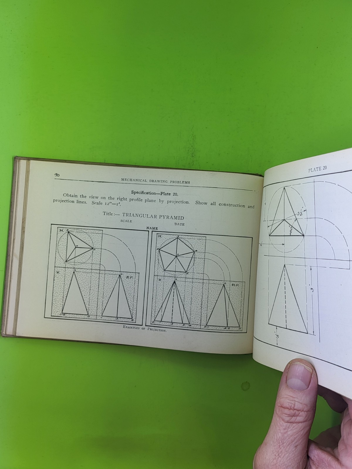 1927 Mechanical Drawing Problems Berg & Kronquist VTG Drafting Textbook
