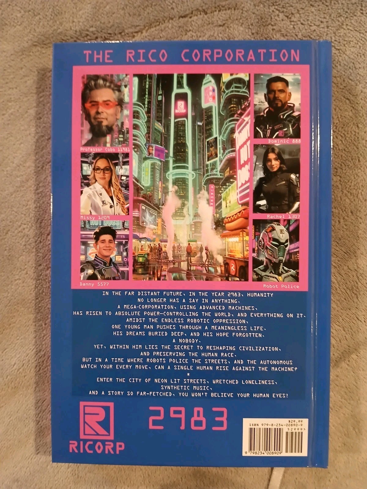 2983 Science Fiction Book CYBERPUNK Jonathan Martinez Hardcover Action Romance