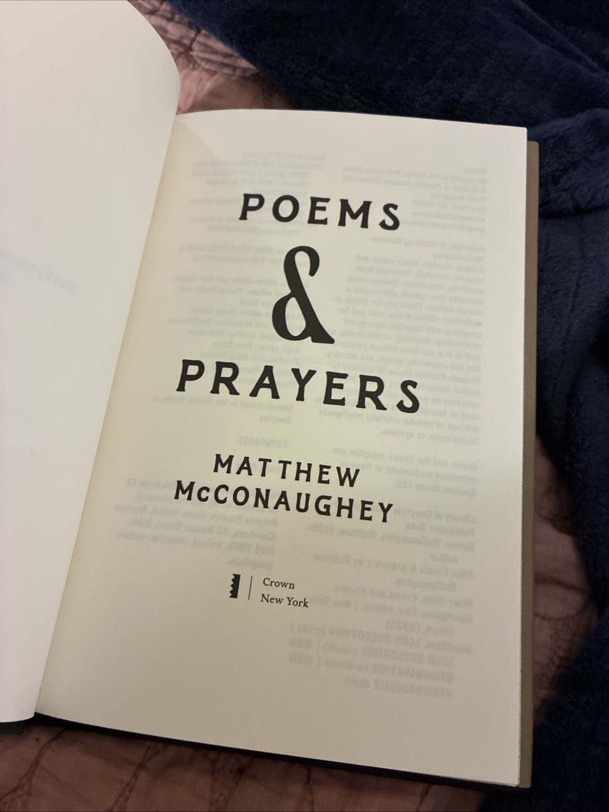 Poems and Prayers by Matthew McConaughey (2025, Hardcover) First Edition NEW