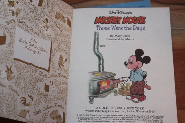 New Vintage Little Golden Book Mickey Mouse Heads for the Sky & Those were Days