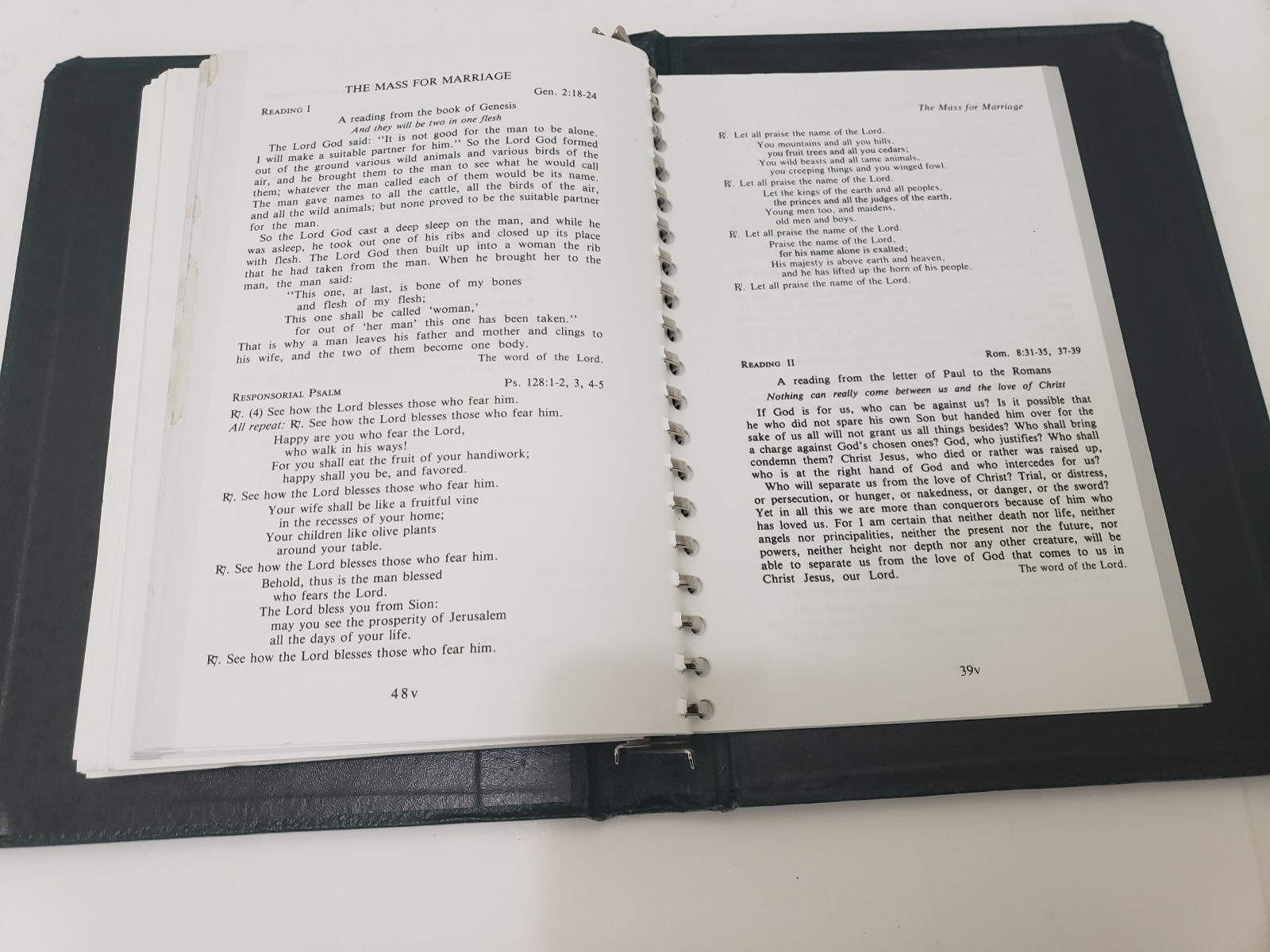 Lectionary for Mass – Loose Leaf – 1996 – Liturgical Press Marriage & The Sick