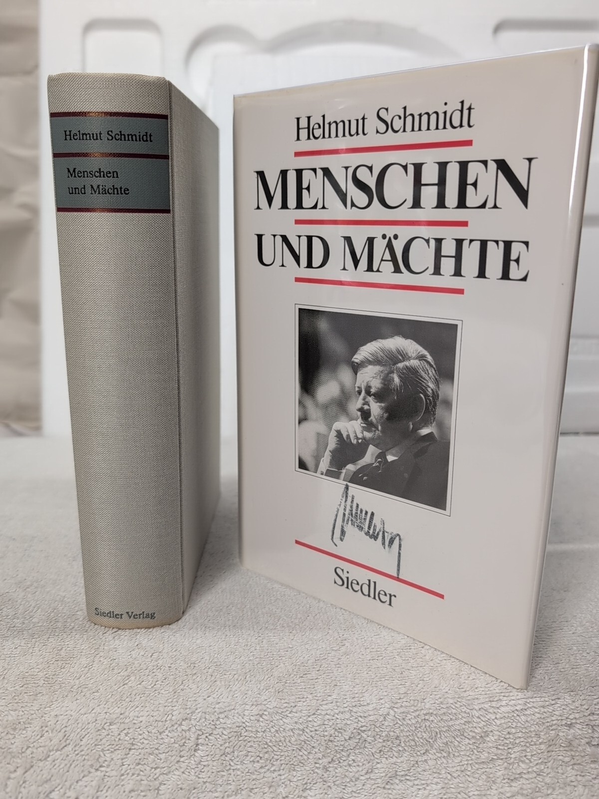 🖊️Signed by HELMUT SCHMIDT Chancellor of Germany ~ Menschen und Mächte (1987)
