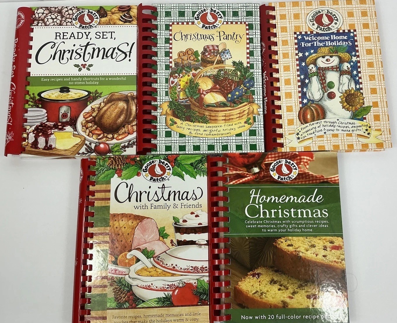 Goose Berry Patch Christmas Holidays Cookbooks Lot Of 5 Spiral Bound