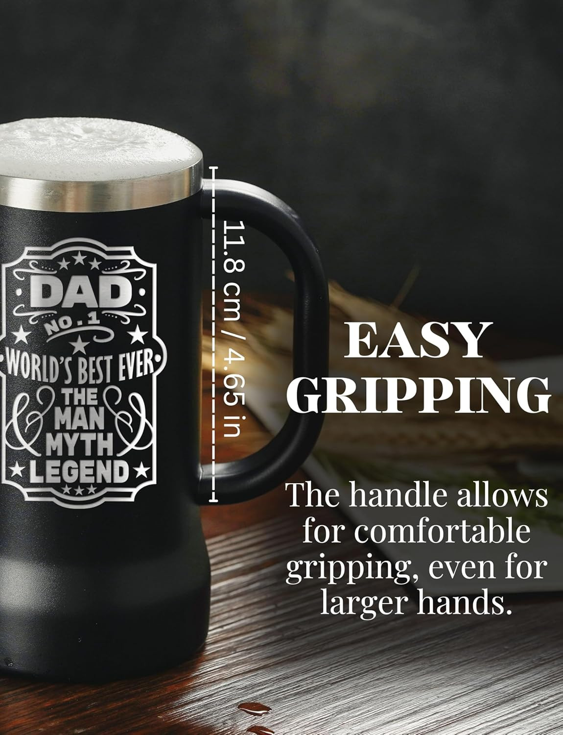 Fathers Day Dad Gifts from Daughter Son – the Man the Myth the Legend – 24Oz Sta