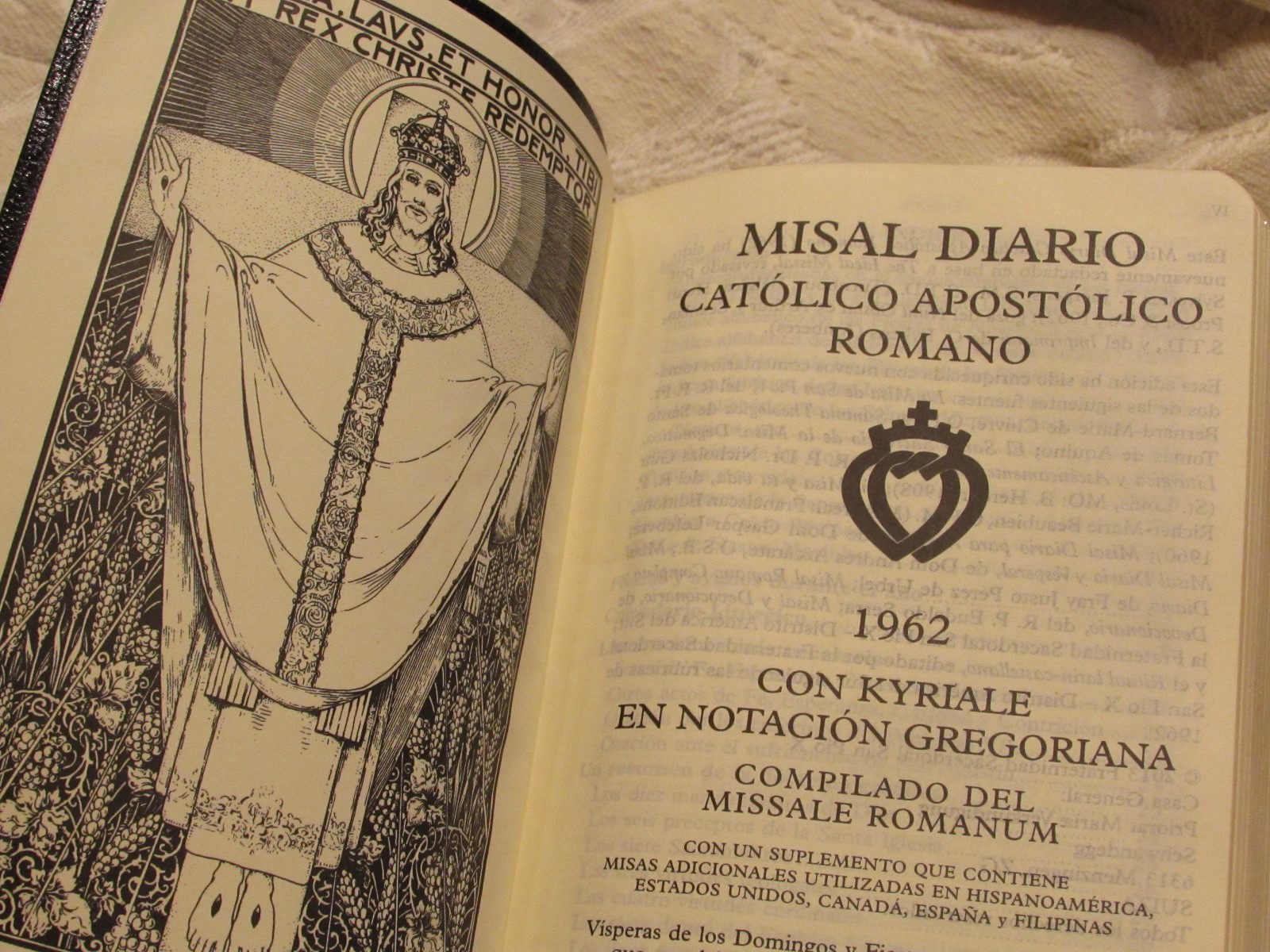 1962 Misal Diario Catolico Apostolico Roma for the Traditional Latin Mass Black