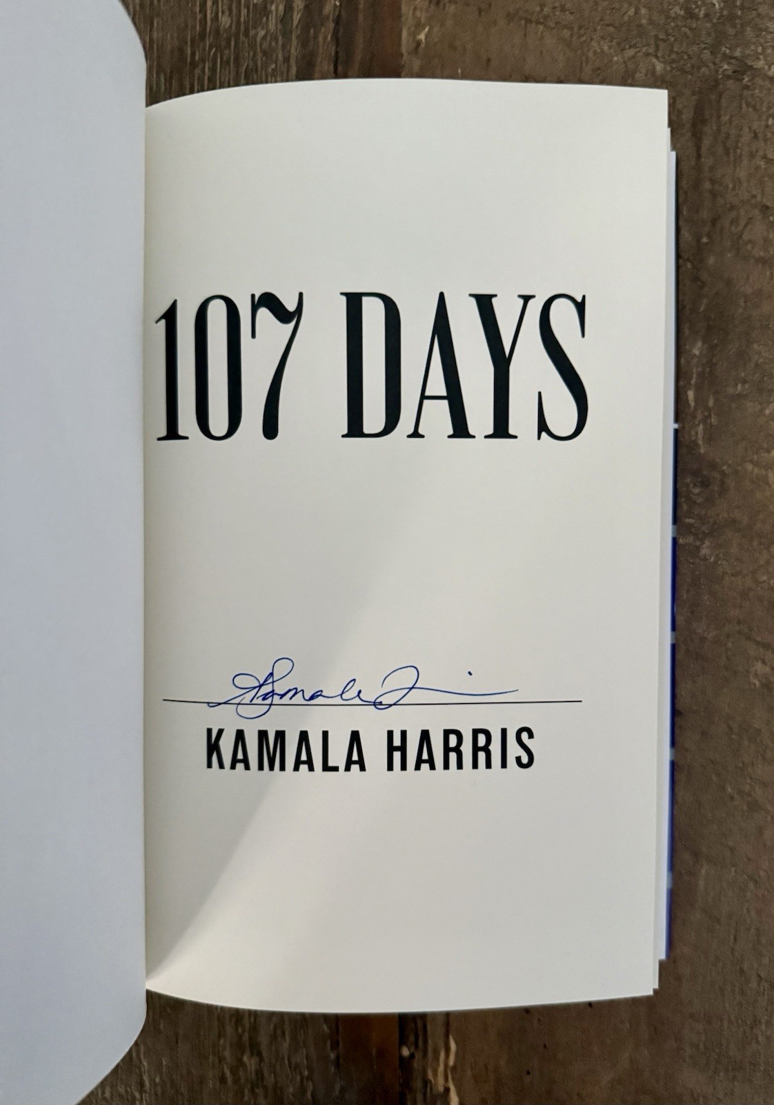 Kamala Harris Vice President SIGNED Hardcover Book 107 Days AUTOGRAPHED