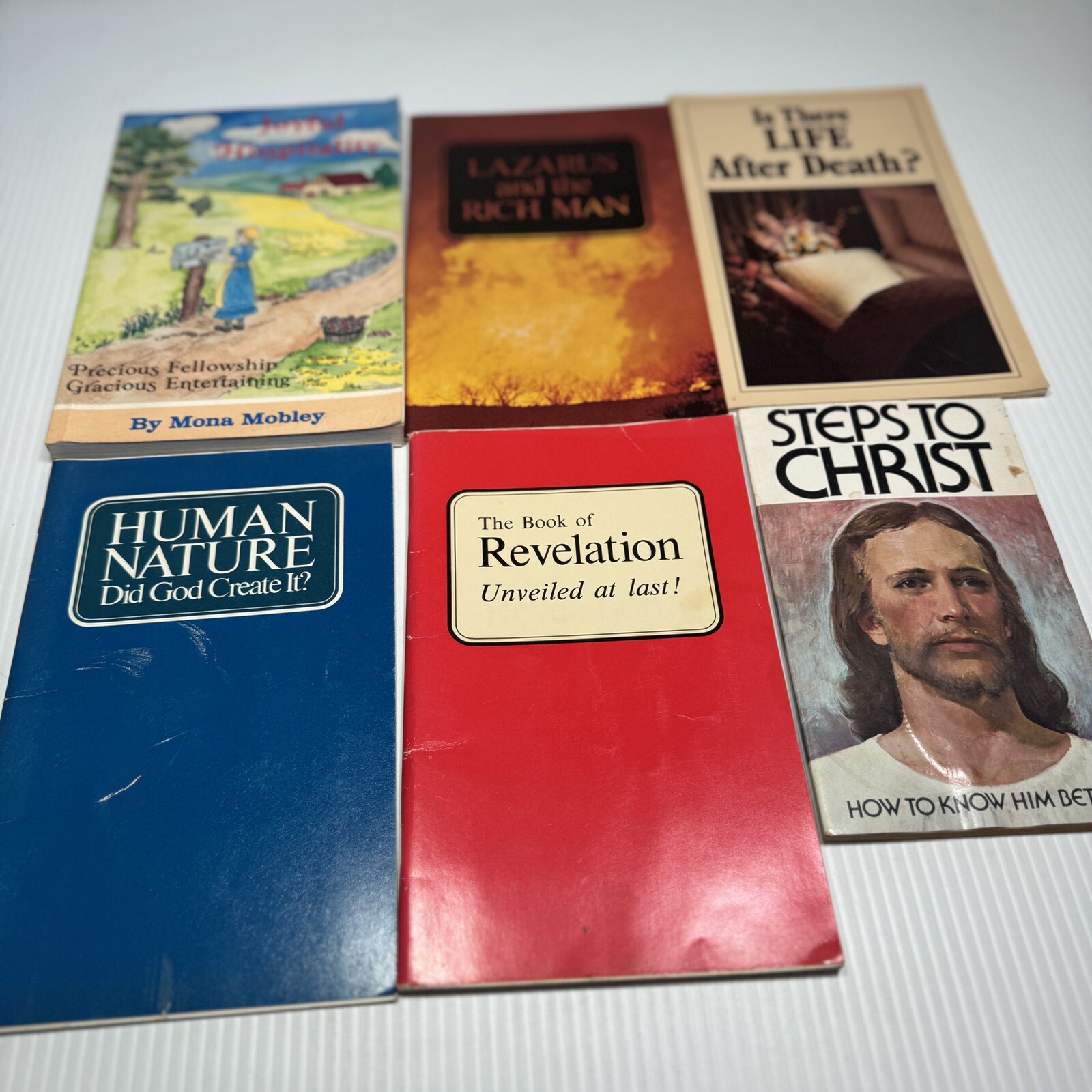 6 Vintage Christian Books, Steps To Christ, Revelations, Life After Death Etc.