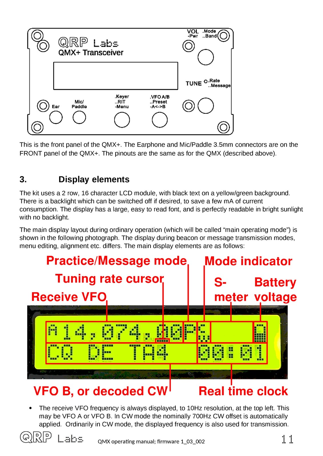 QRP LABS QMX Multimode Transceiver Operating Manual – WIRE BOUND – TOUGH COVERS