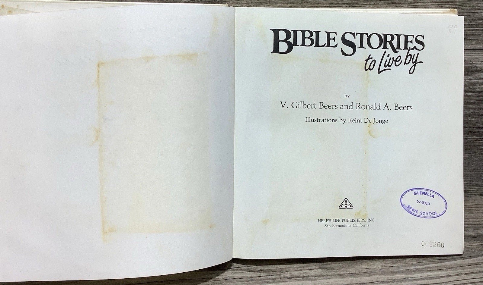 Bible Stories to Live By Book Illustrated V. Gilbert & Ronald A. Beers
