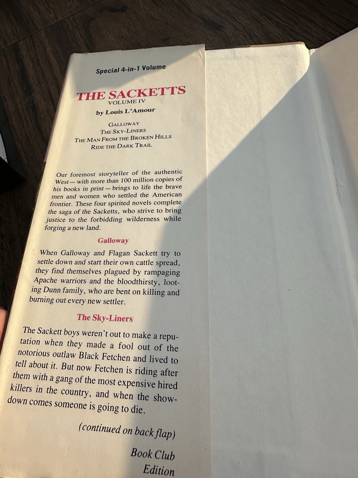 ~“The Sacketts“ Volume 4, By Louis L’Amour, HC, Book Club Edition, 1980, VG