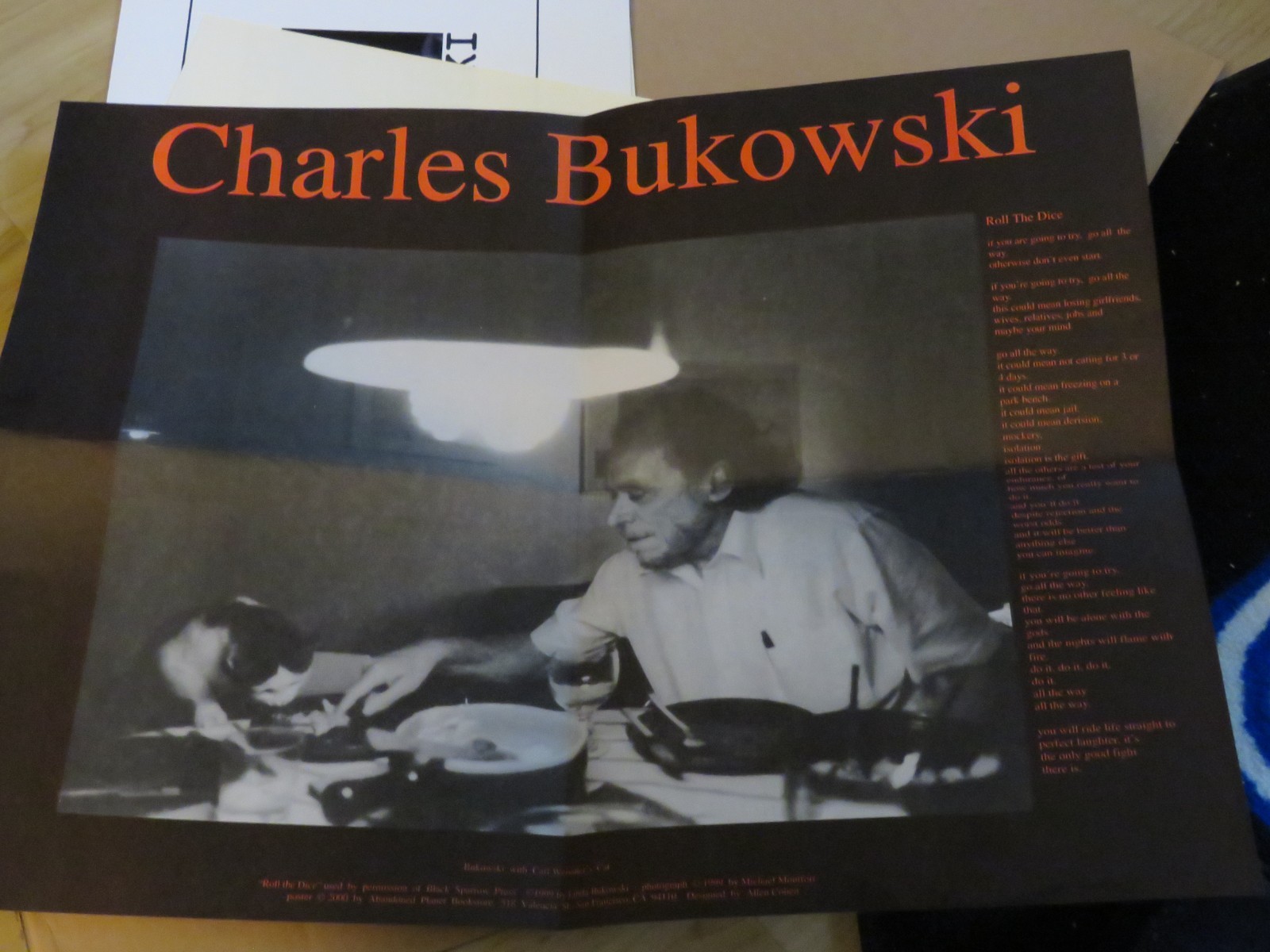 Black Sparrow – 1991 Charles Bukowski Bluebird broadside – Plus three