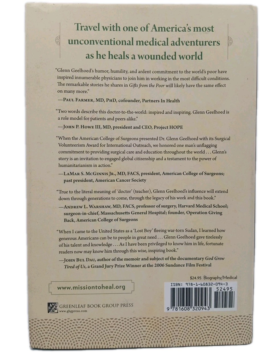 Signed Gifts from the Poor Dr. Glenn Geelhoed 1st Ed HC Medical Missionary 2011