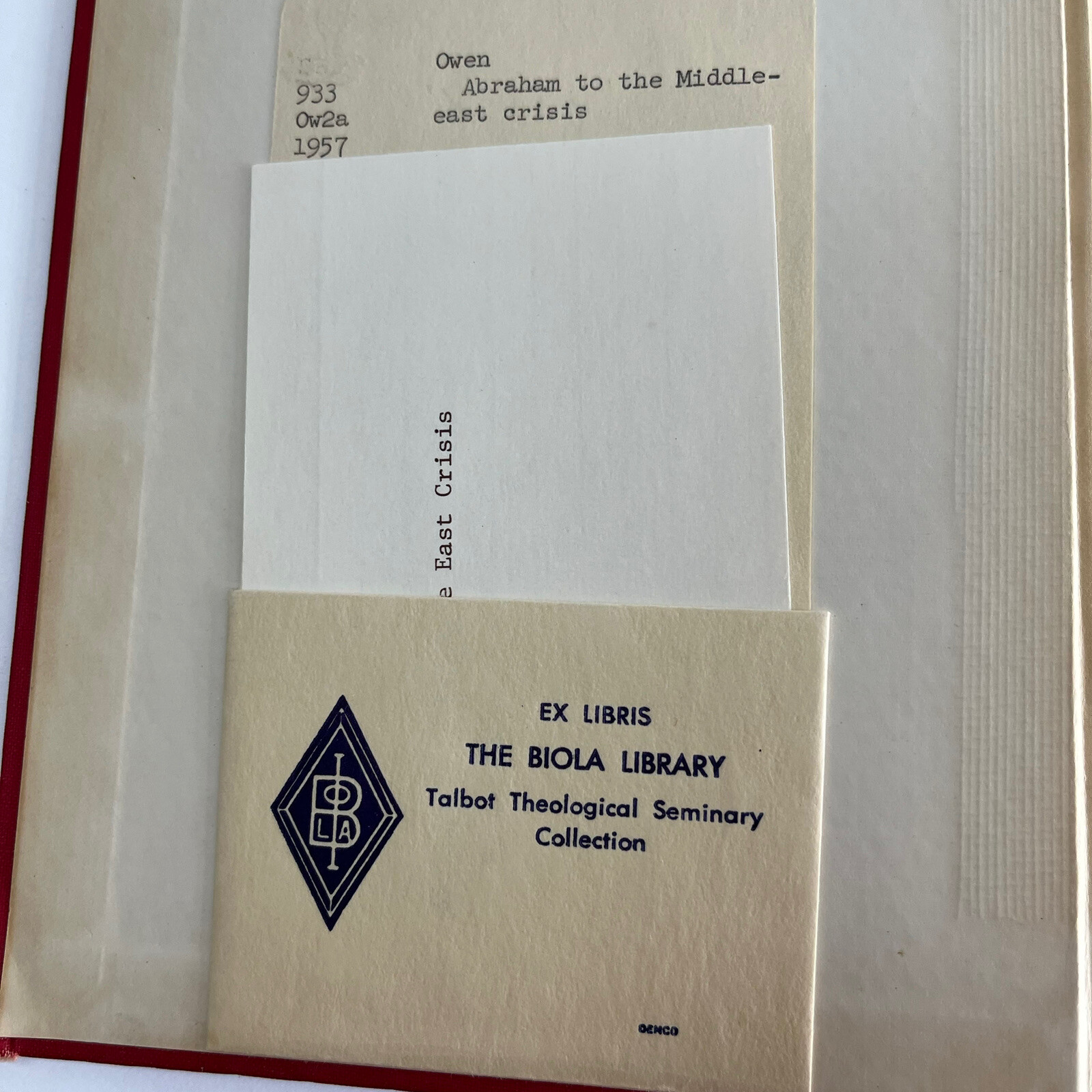 Abraham to the Middle-East Crisis G. Frederick Owen 1957