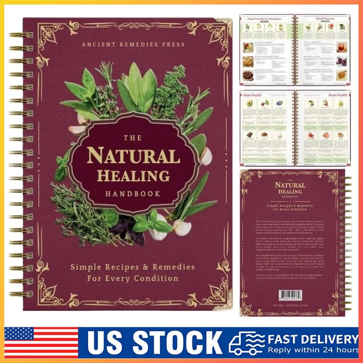 The Natural Handbook Bound For Herbal Remedies And Natural Recipes By Ancient TL