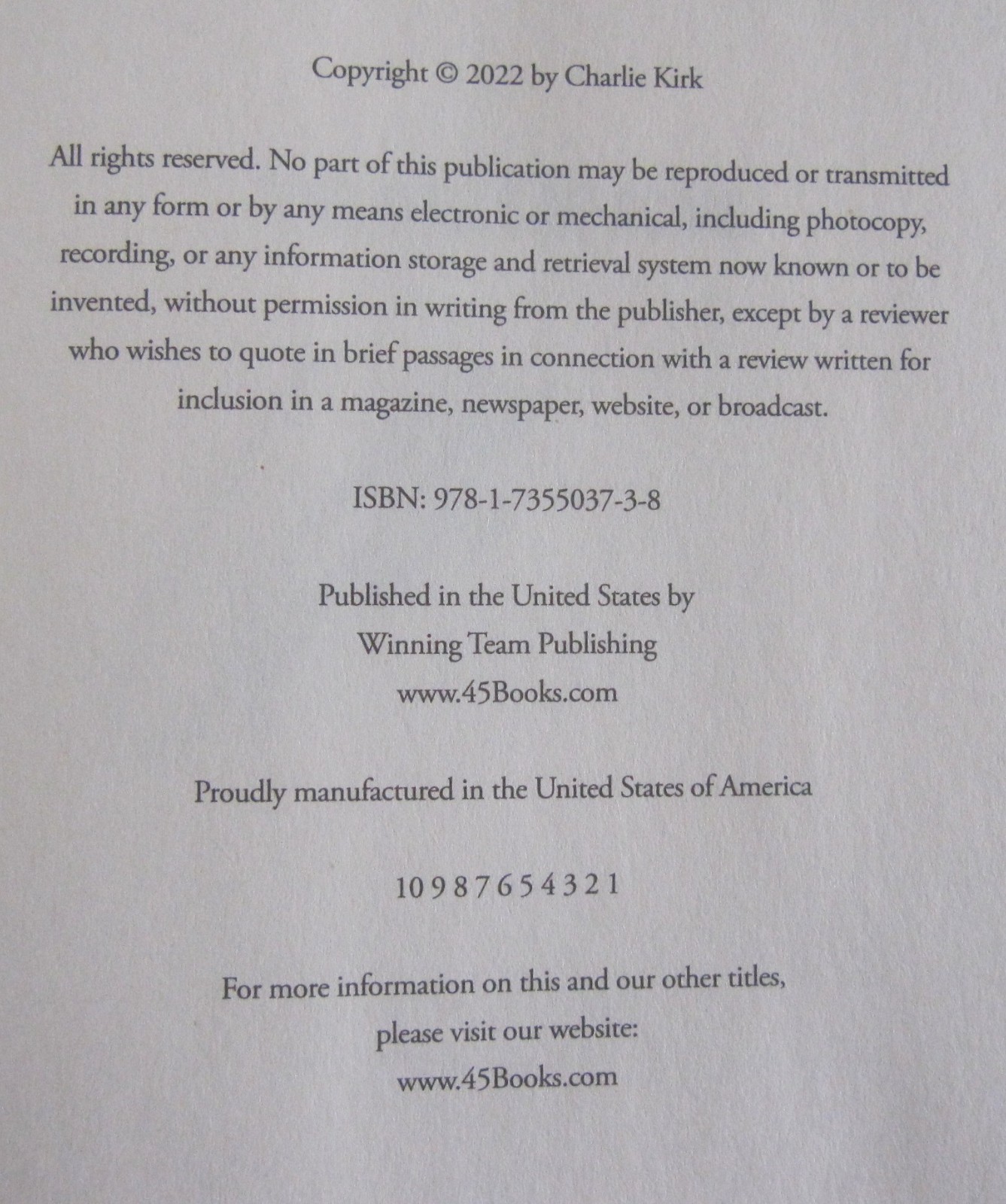 THE COLLEGE SCAM by CHARLIE KIRK HCDJ 1st / 1st SIGNED