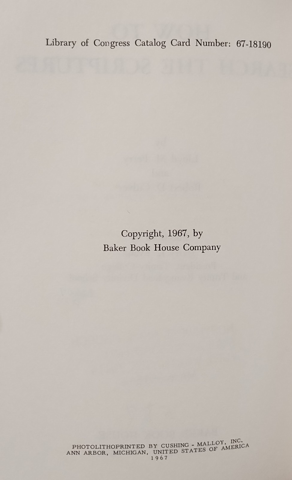 How to Search the Scriptures Perry Culver Vintage HC Baker Book House 1967 Bible