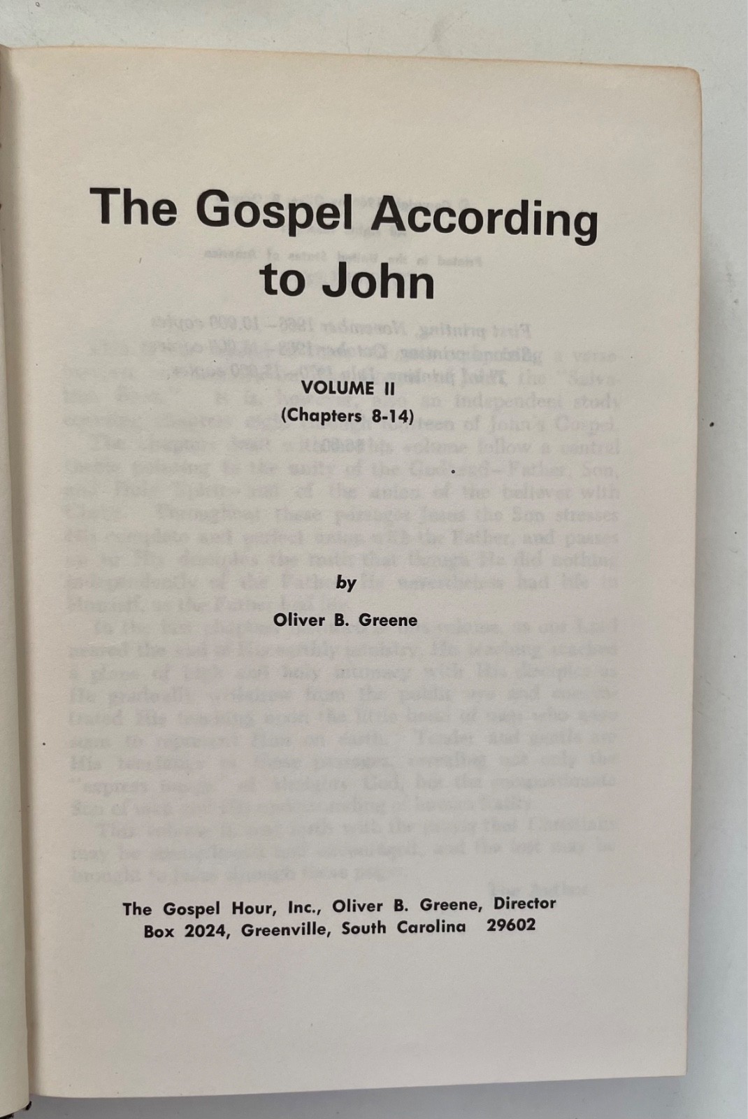 Set 3 THE GOSPEL ACCORDING TO JOHN Vol I II III The Gospel Hour Greene 1966 READ
