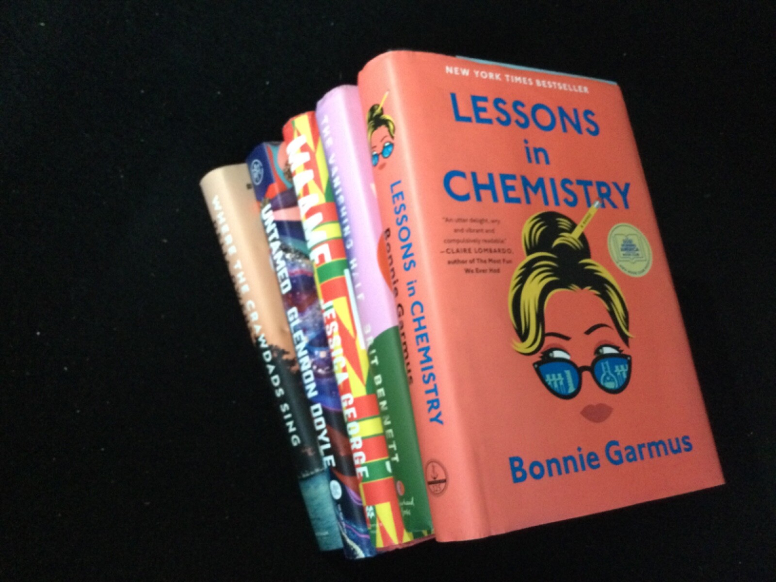 Lot 5 HC Books- Where the Crawdads Sing-Lessons Chemistry -Maame -Untamed & More