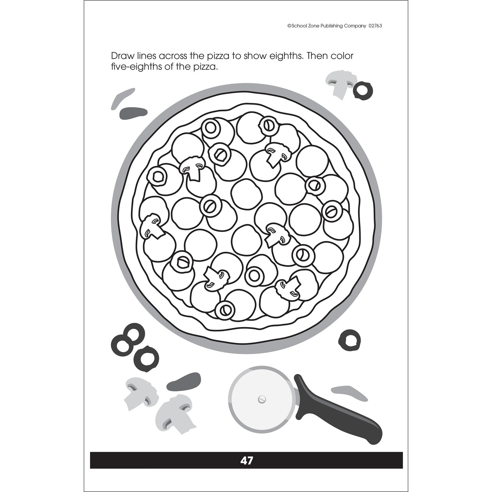 School Zone Make Fractions Workbook: 48 Pages, 1st Grade, 2nd Grade,…