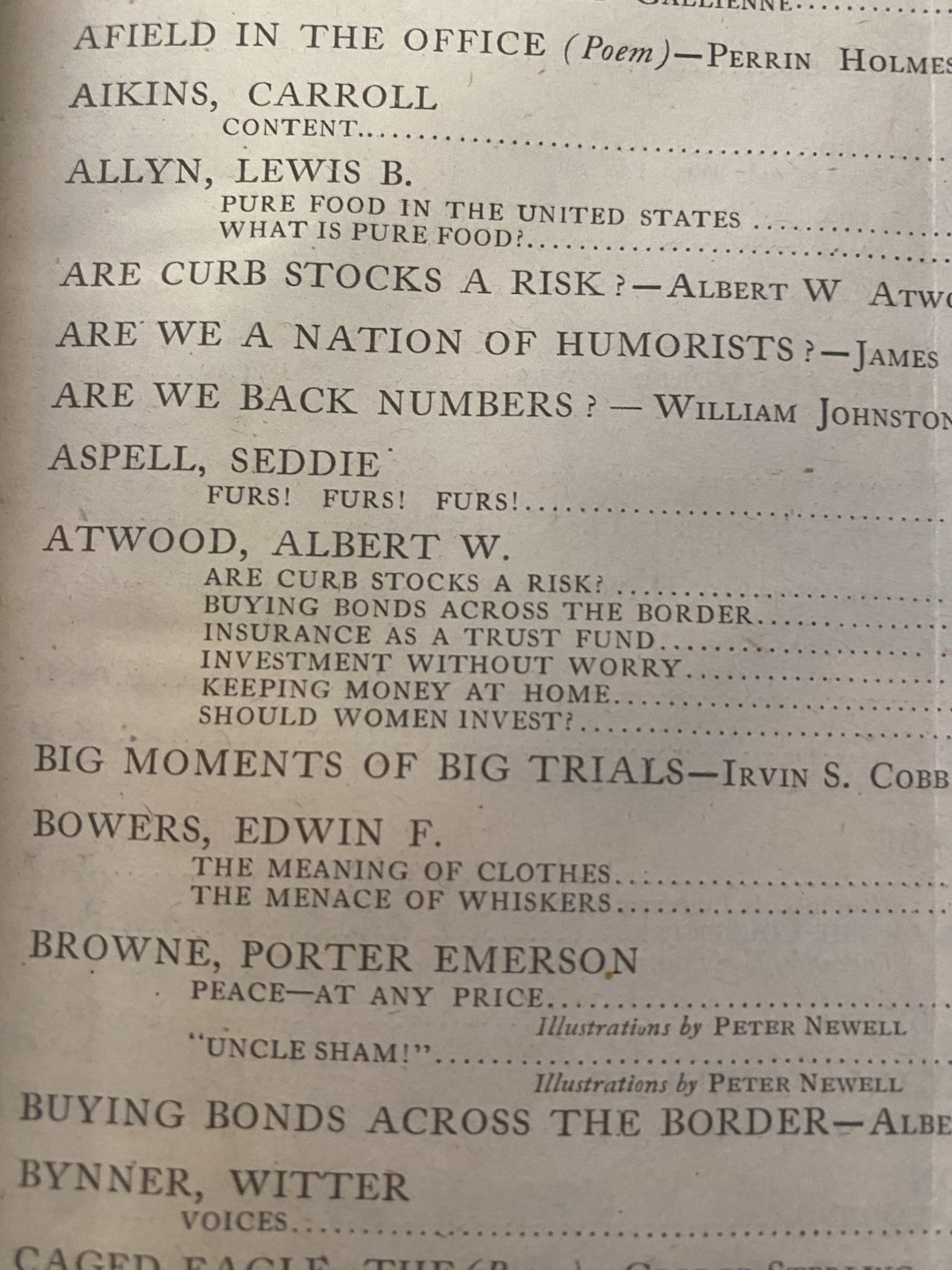 Hard Bound McClure’S Magazine. Nov 1915 – April 1916. 6 Months 6 Magazines
