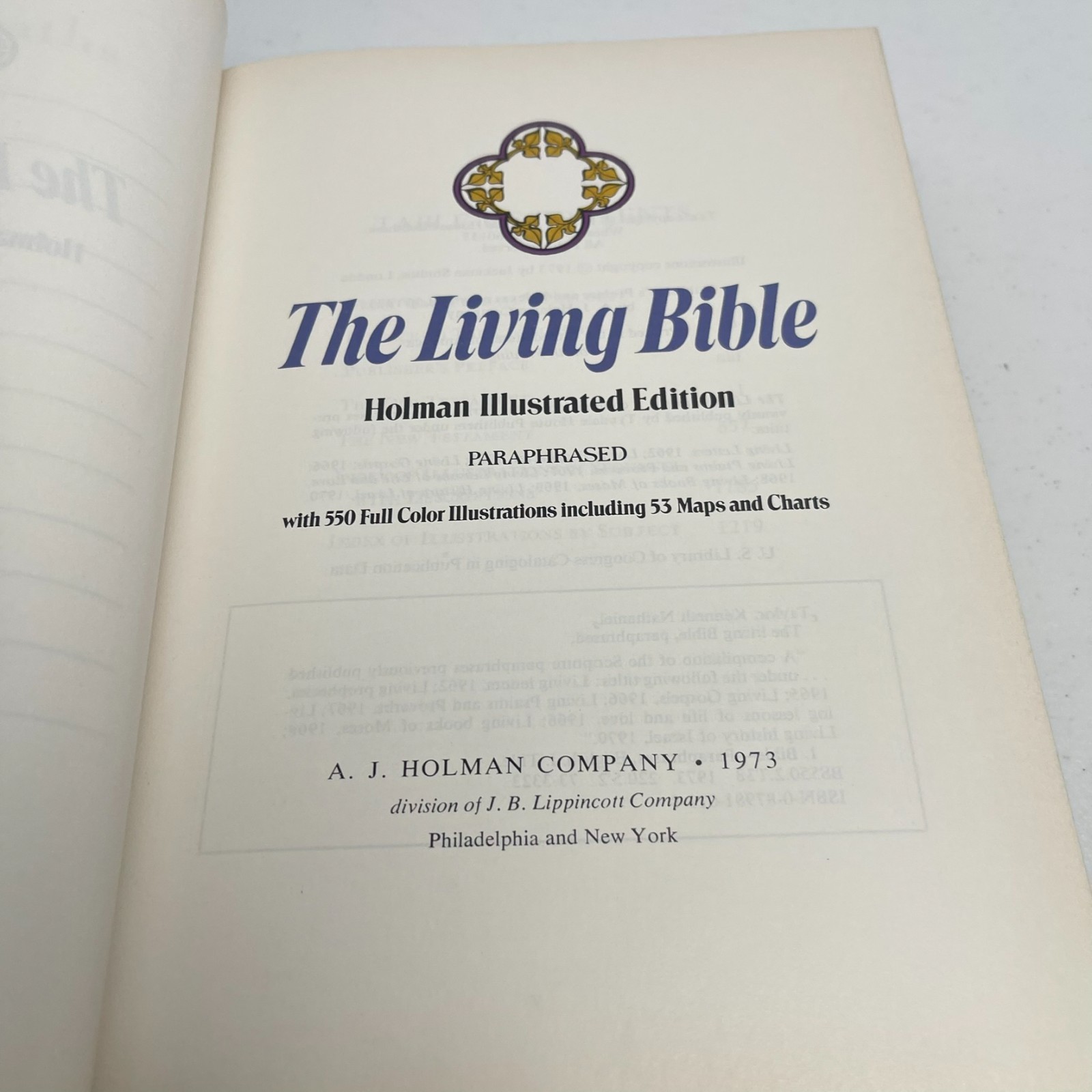 VTG – The Living Bible – Holman Illustrated Edition – 1973