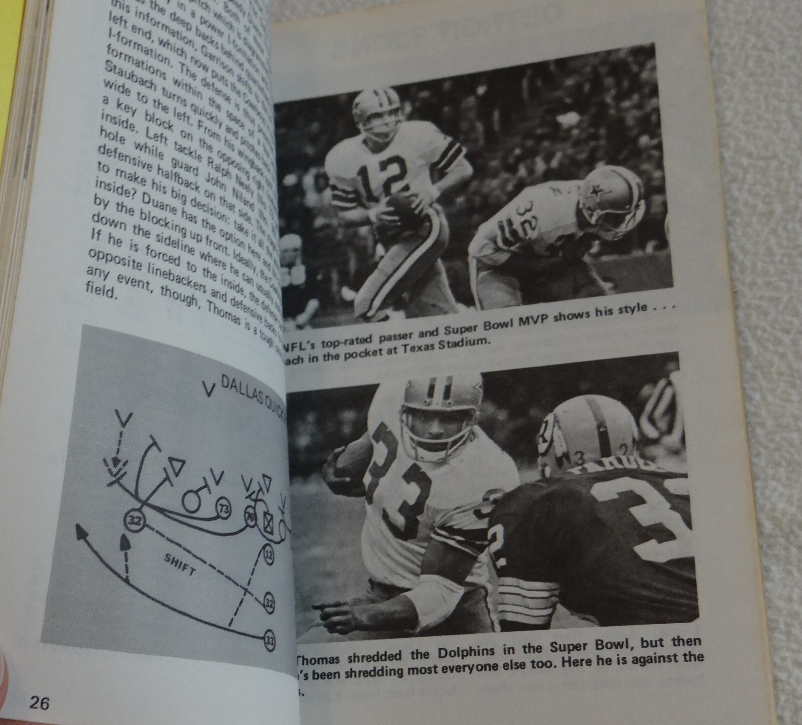 Vintage 1972-73 Dell (Stadia) NFL Football Illustrated Paperback Books Lot of 3
