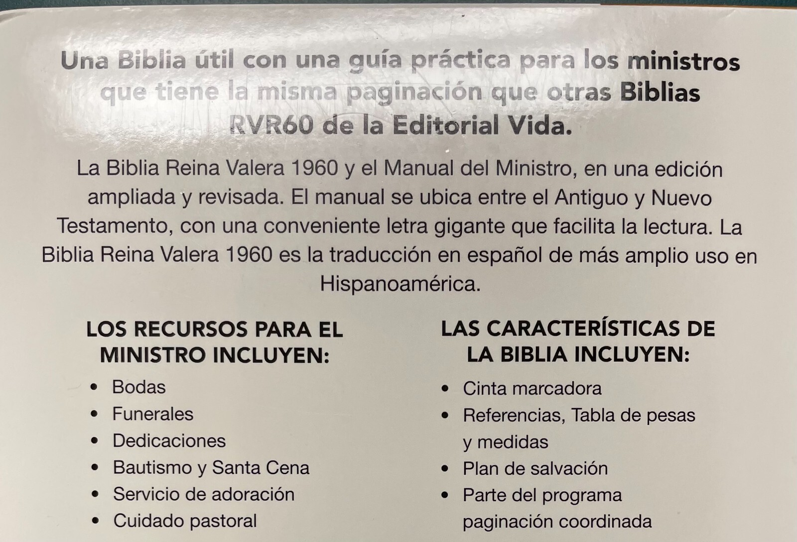 Biblia Del Ministro Letra Grande RVR 1960 | Imitacion Piel Café