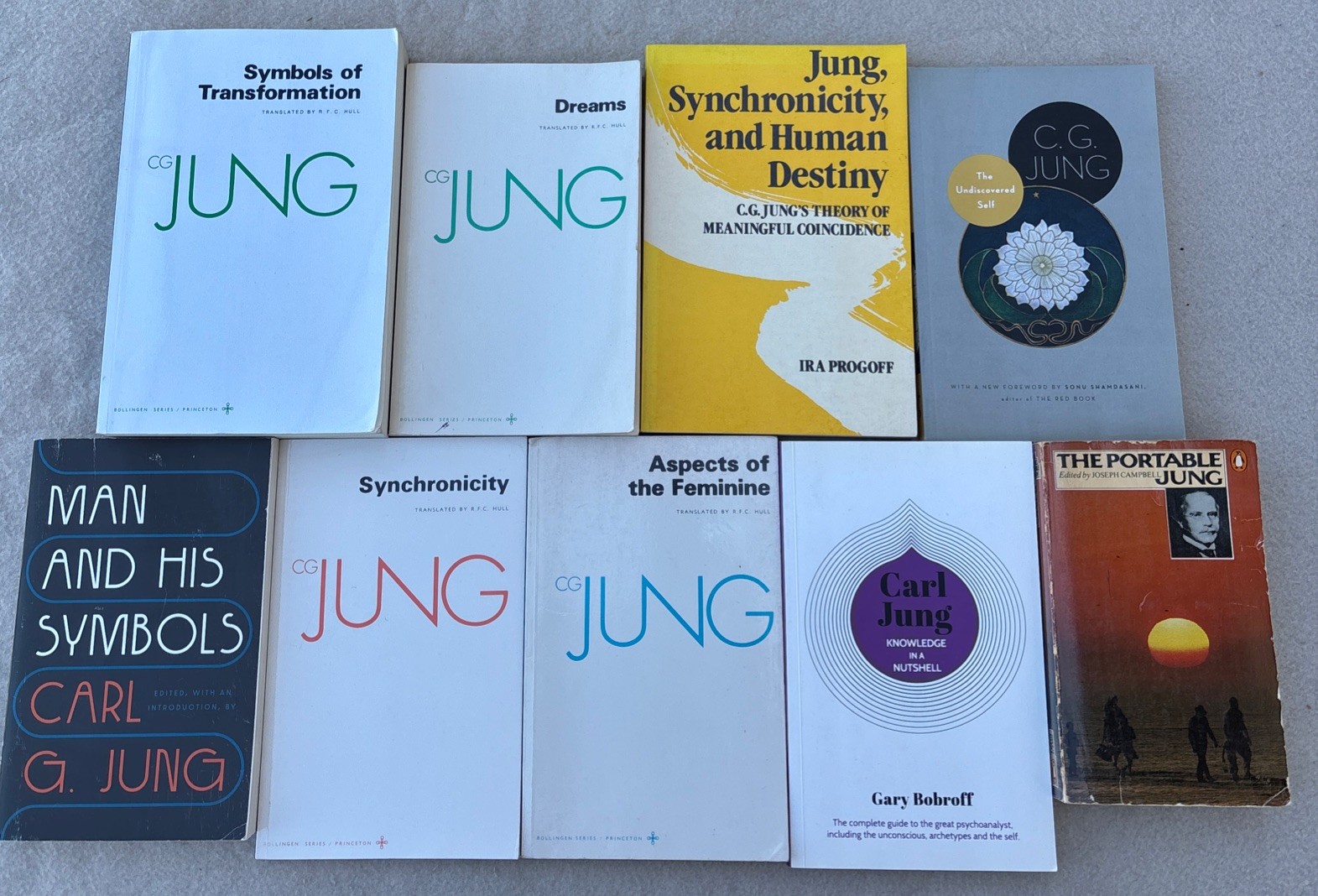 C. G. Jung – Lot of 9 Paperback books: Man & His Symbols, Aspects Of, Dreams