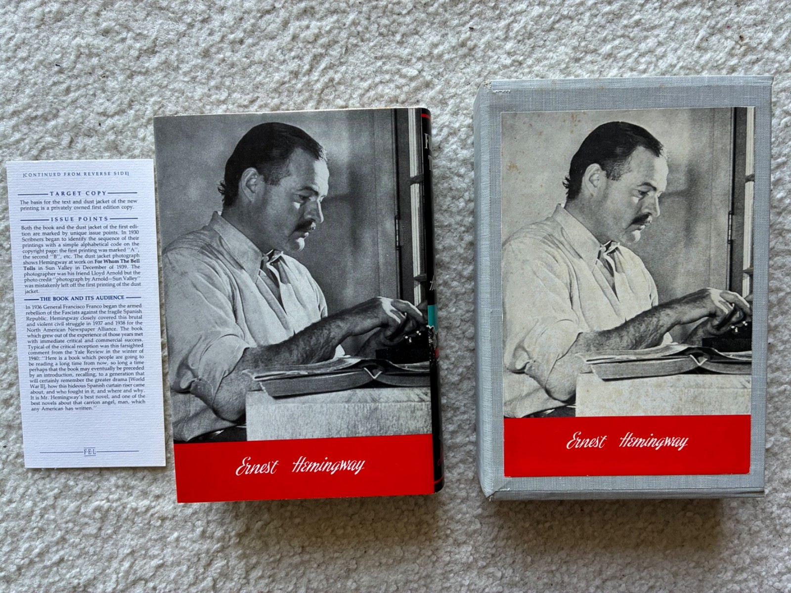 First Edition Library Ernest Hemingway „For Whom the Bell Tolls“ Hardcover HC
