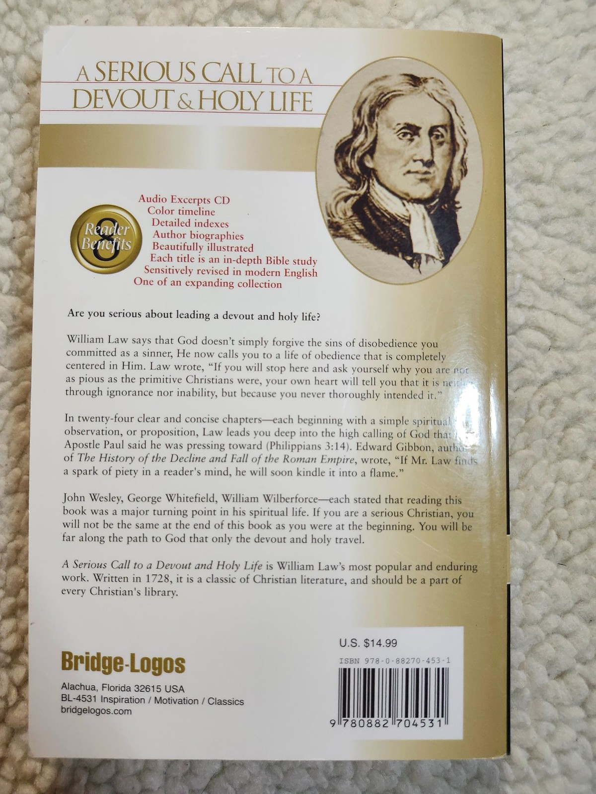William Law A Serious Call To A Devout & Holy Life Bridge-Logos Paperback w/CD